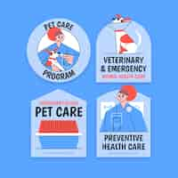 Gratis vector veterinaire kliniek etiketten collectie