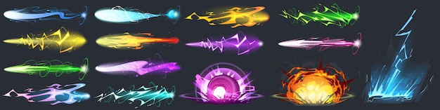 Gratis vector vfx gun effect space blasters straalbom explosie