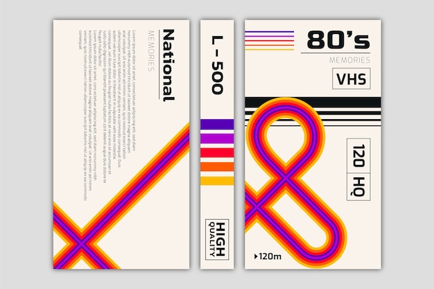 Gratis vector vhs-omslagsjabloonontwerp