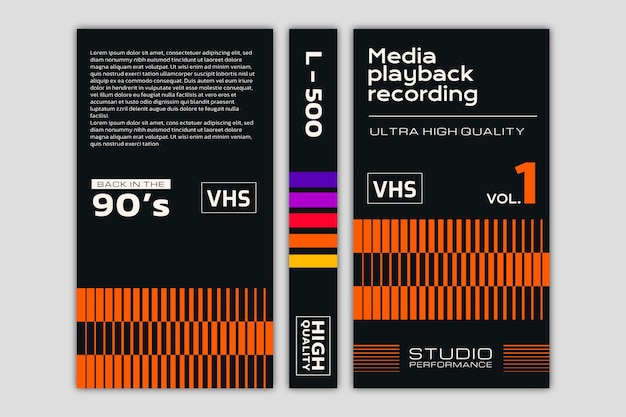 Gratis vector vhs-omslagsjabloonontwerp