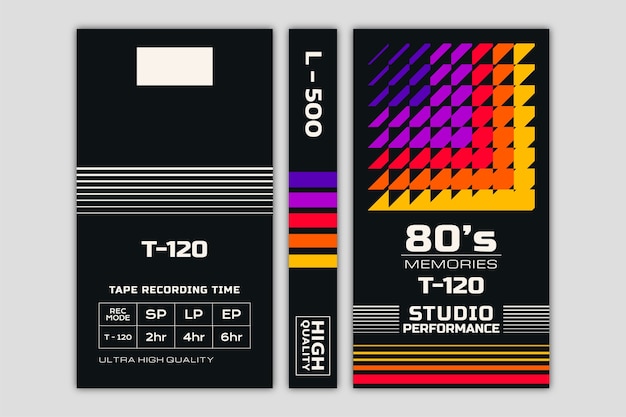 Gratis vector vhs-omslagsjabloonontwerp