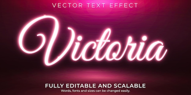 Victoria koninklijk teksteffect, bewerkbaar licht en zachte tekststijl