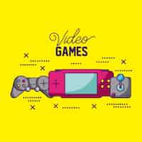 Gratis vector videogames ontwerpen verschillende consoles en bedieningselementen