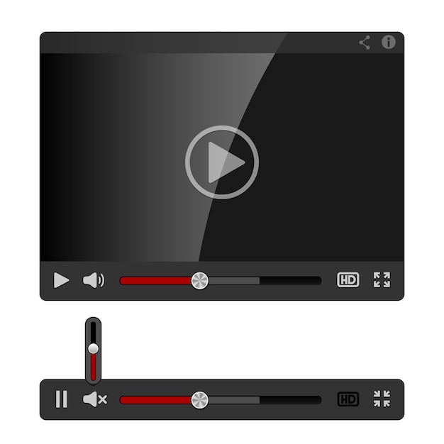 Gratis vector videospeler voor web geïsoleerd