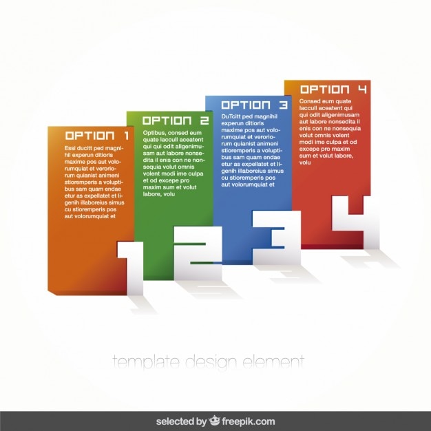 Gratis vector vier diagonaal infographics stappen