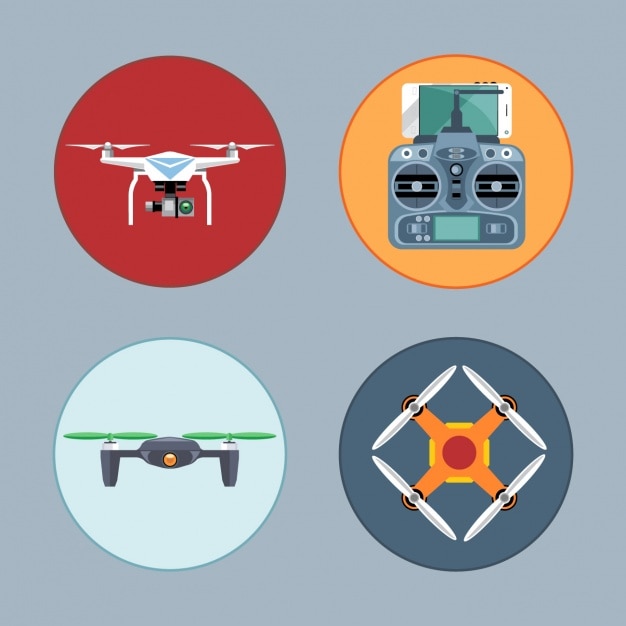 Gratis vector vier drones