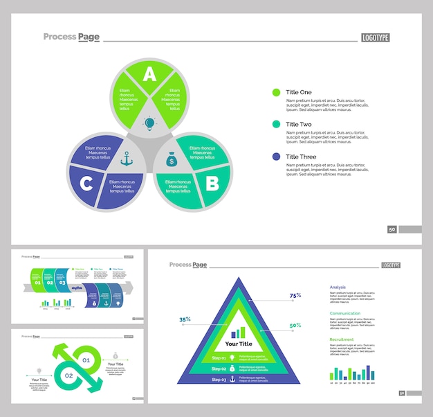 Gratis vector vier finance slide templates set