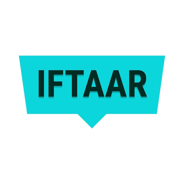 Gratis vector vier iftaar met heerlijke recepten en voedzame maaltijden turquoise vector callout banner