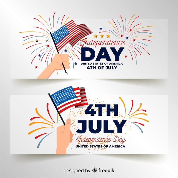 Gratis vector vier juli banners