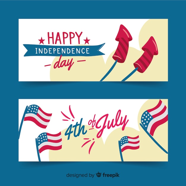 Gratis vector vier juli banners