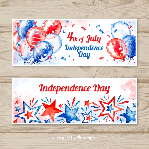 Gratis vector vier juli banners