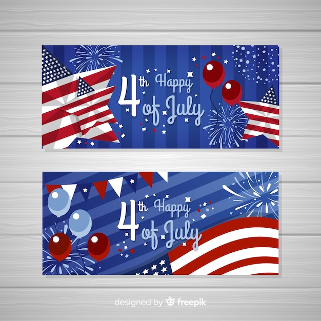 Gratis vector vier juli banners