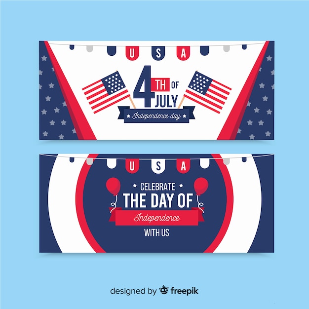 Gratis vector vier juli banners