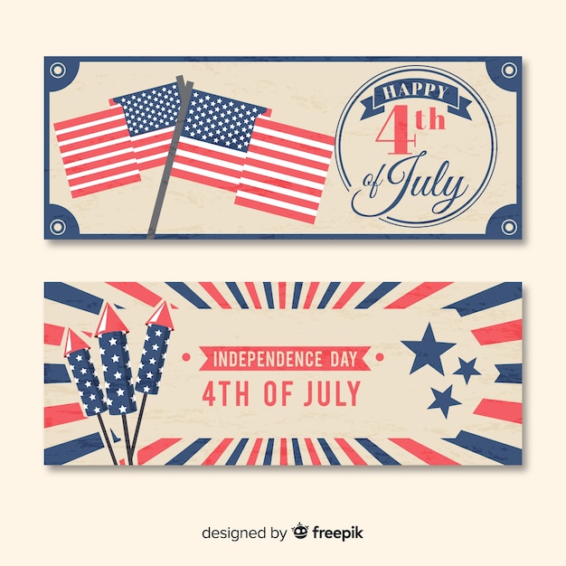 Gratis vector vier juli banners