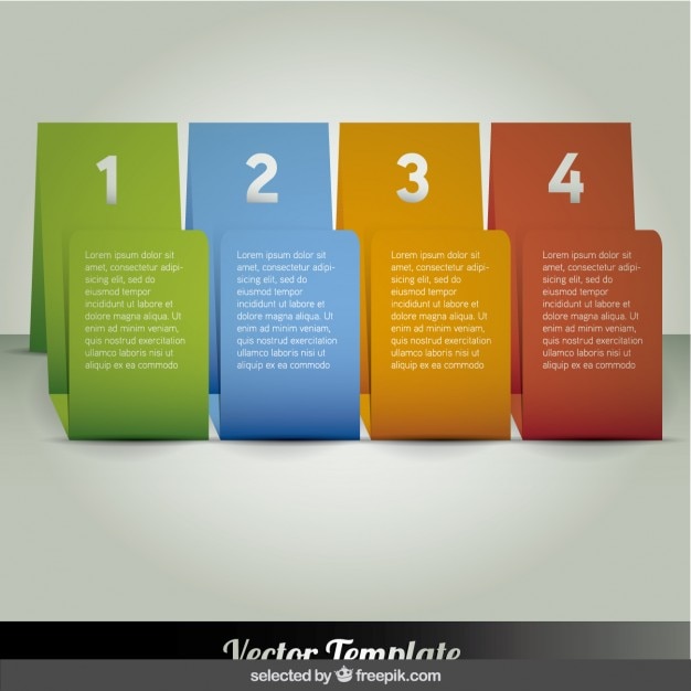 Gratis vector vier kleurrijke banners infographic