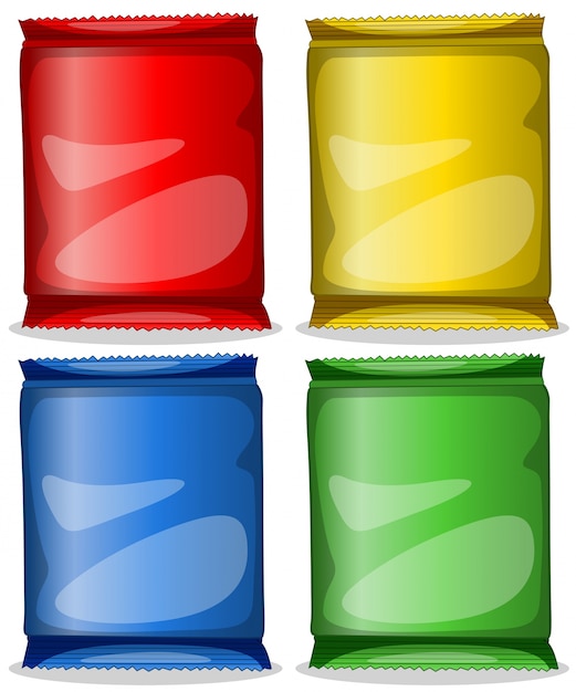 Gratis vector vier kleurrijke containers