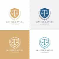 Gratis vector vier logo over rechtvaardigheid