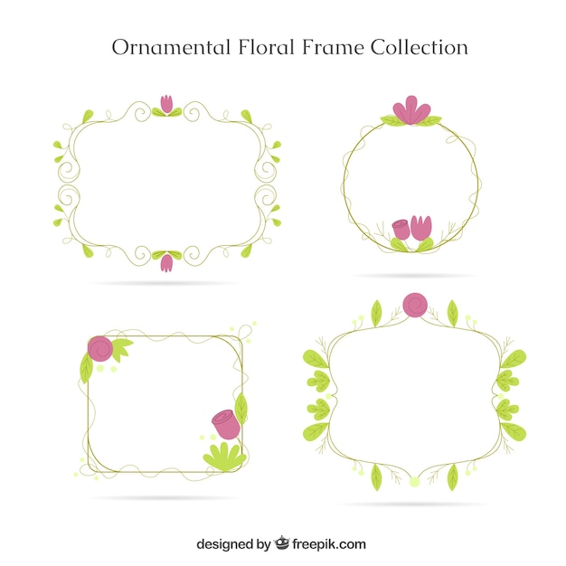 Vier sier frames met bloemen