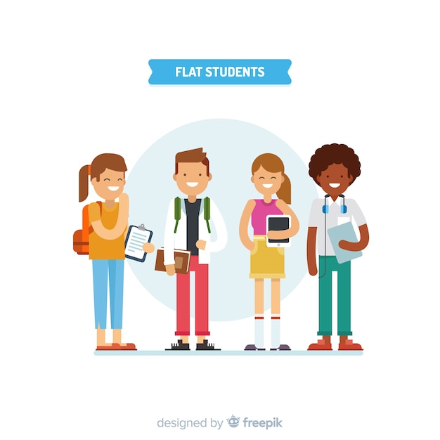 Gratis vector vier studenten