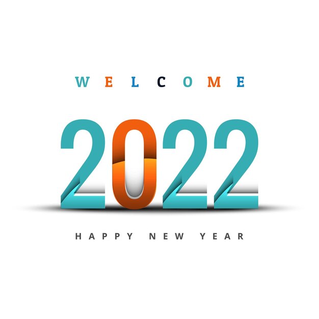 Viering 2022 nieuwjaarskaart kleurrijke achtergrond