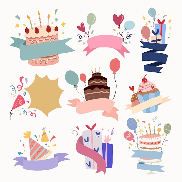 Viering feest, viering illustratie vector set