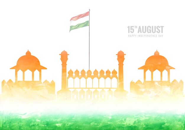 Viering van de onafhankelijkheidsdag van India op 15 augustus met lal kila bacground