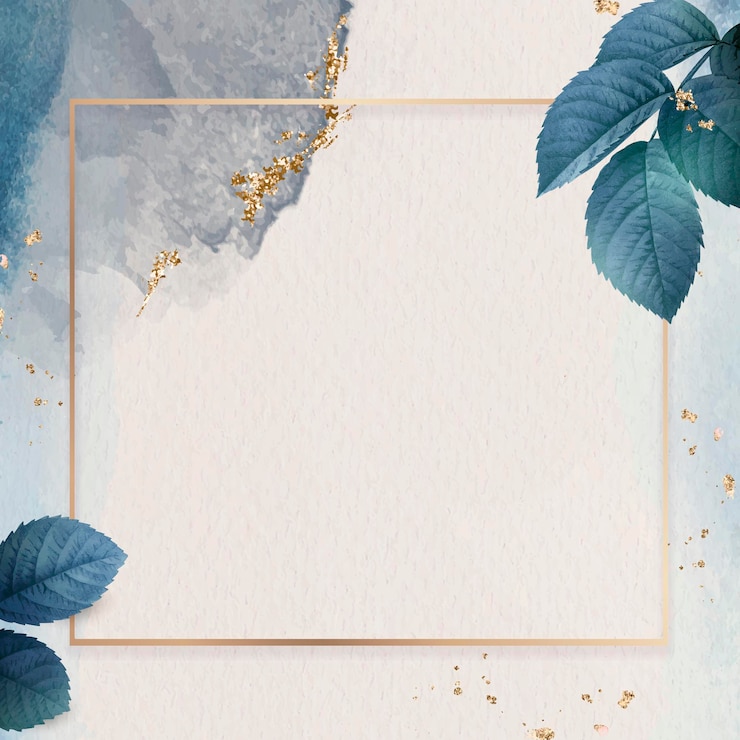 Gratis Vector vierkant gouden frame met gebladerte patroon achtergrond vector