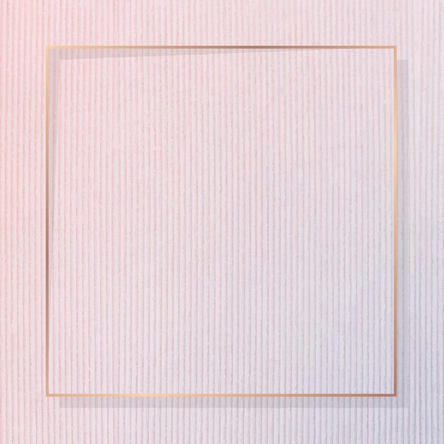 Vierkant gouden frame op roze corduroy getextureerde achtergrond vector