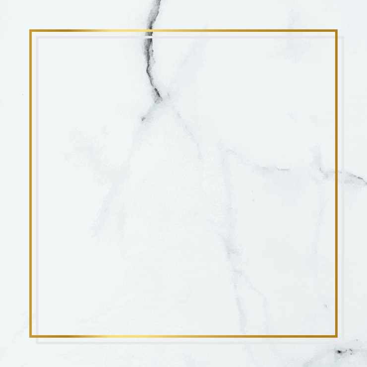 Gratis Vector vierkant gouden frame op witte marmeren achtergrond