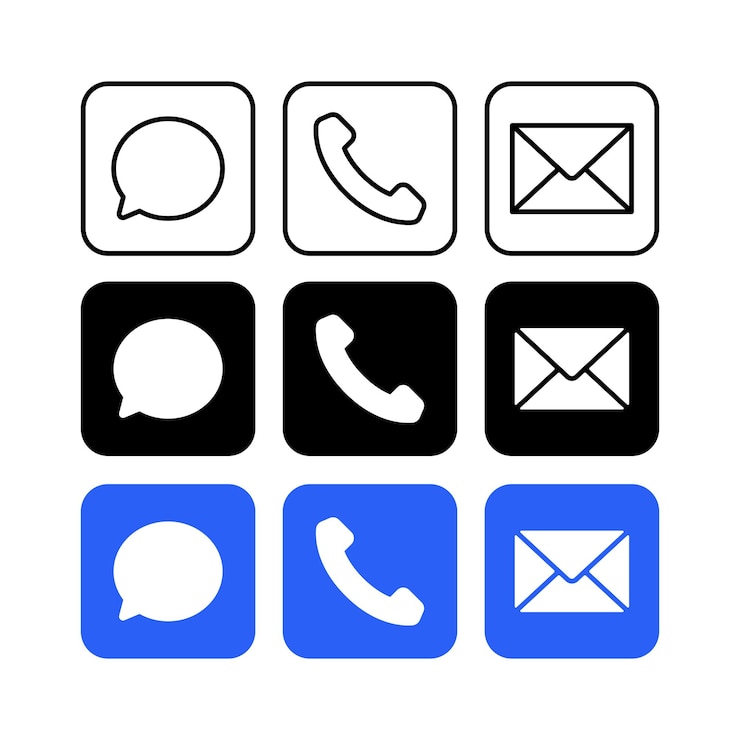 Gratis Vector vierkante contactknoppen