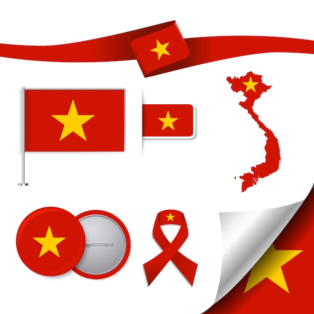 Gratis vector vietnam representatieve elementen collectie