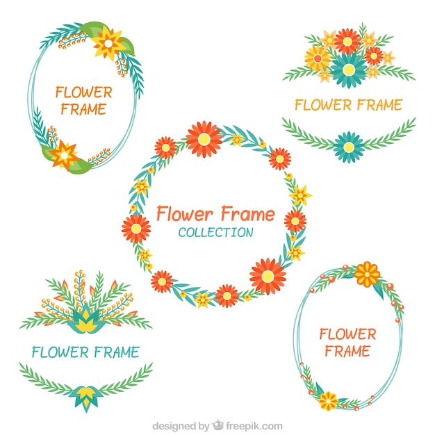 Vijf bloemenframes