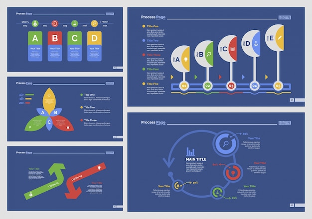 Vijf research slide templates set