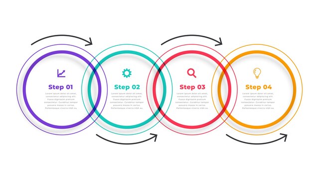 Vijf stappen directionele circulaire infographic sjabloon