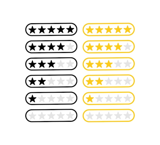 Vijfsterren feedbackpictogram voor klanten. sterren beoordelen. vector op geïsoleerde achtergrond. eps-10.