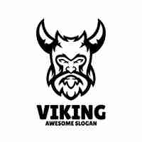 Gratis vector viking eenvoudige mascotte logo ontwerp illustratie