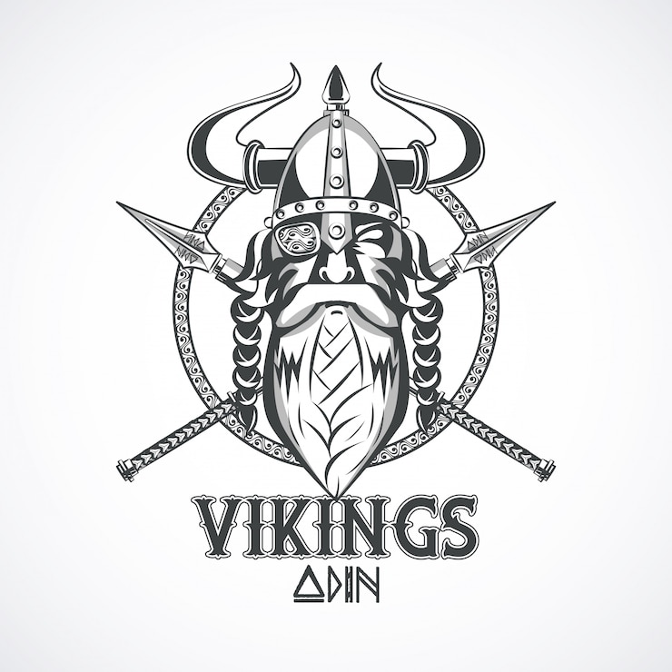Gratis Vector vikingen krijgers afgedrukte t-shirt