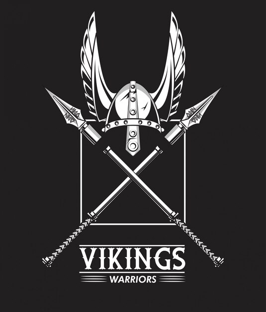 Vikingen krijgers afgedrukte t-shirt