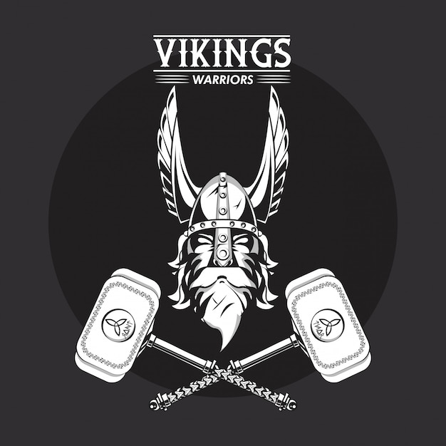 Gratis vector vikingen krijgers afgedrukte t-shirt