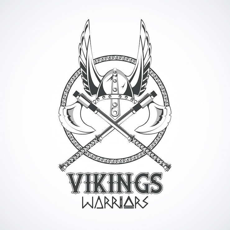 Gratis Vector vikingen krijgers afgedrukte t-shirt