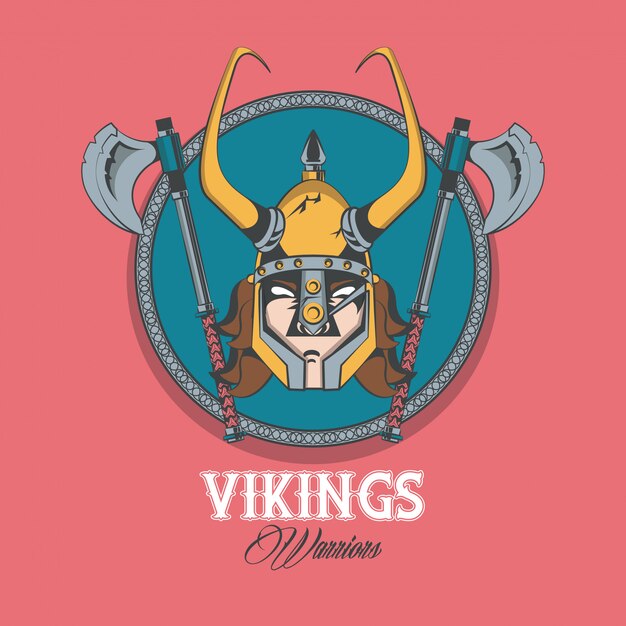 Vikingen krijgers afgedrukte t-shirt