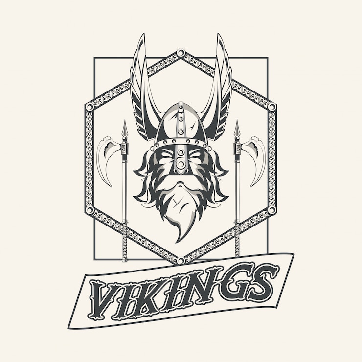 Gratis Vector vikingen krijgers afgedrukte t-shirt