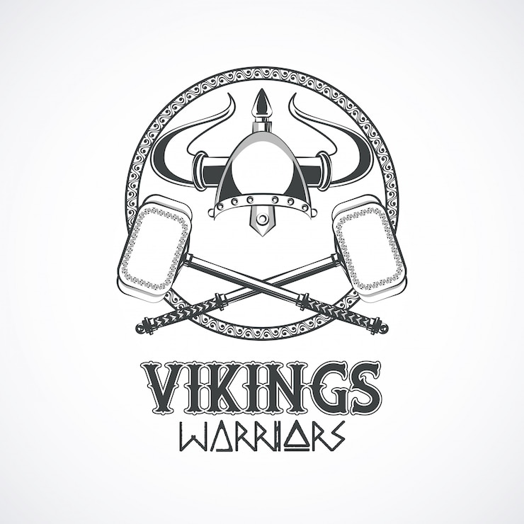 Gratis Vector vikingen krijgers afgedrukte t-shirt