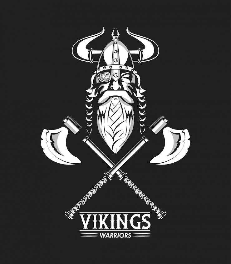 Gratis Vector vikingen krijgers afgedrukte t-shirt