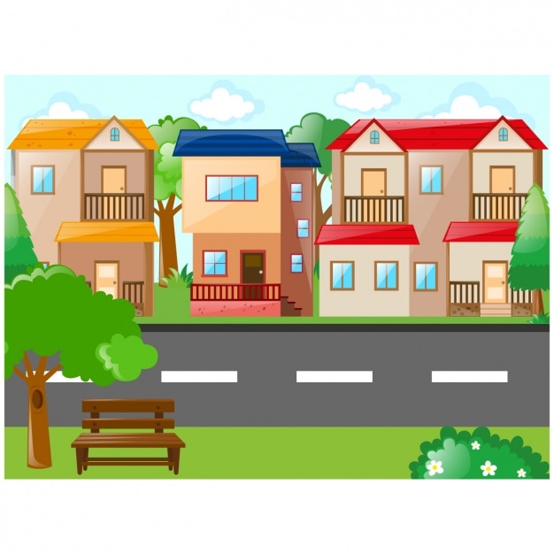 Gratis vector village achtergrond ontwerp