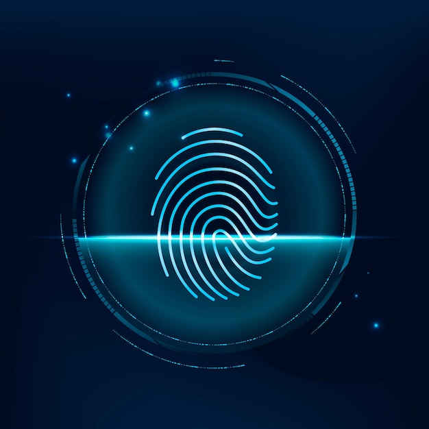 Gratis vector vingerafdruk biometrische scan vector cyberbeveiligingstechnologie