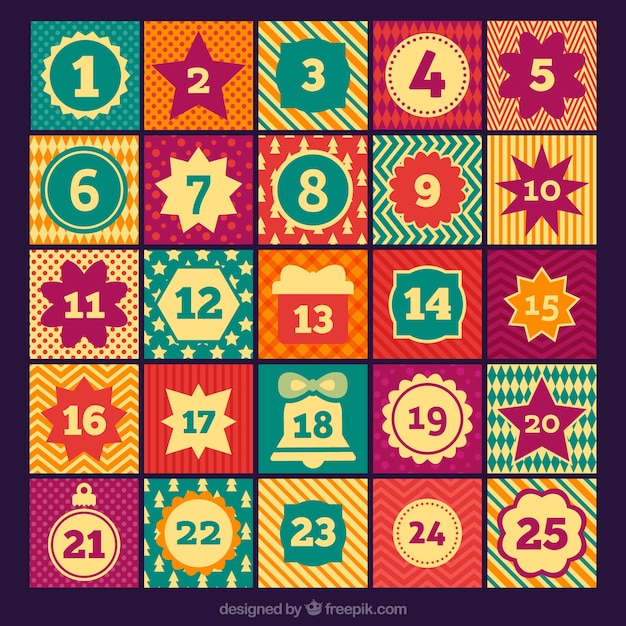 Gratis vector vintage adventar kalender