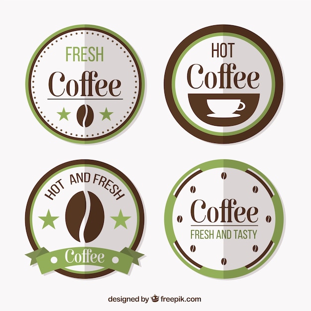 Vintage afgeronde coffeeshop labels inpakken