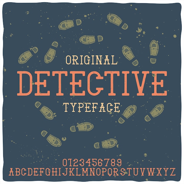 Gratis vector vintage alfabet lettertype genaamd detective.