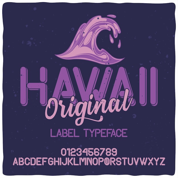 Gratis vector vintage alfabet lettertype genaamd hawaii.